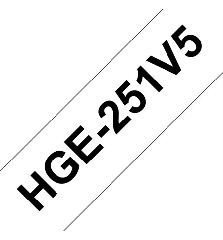 HGE-251V5 Brother Labelling Tape Cassette - Black on White, 24mm  x 8m